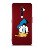Oppo Reno 2Z Soft Premier Kapak Donald Duck-B Tasarımlı Silikon Kılıf - Mürdüm (Şeffaf)