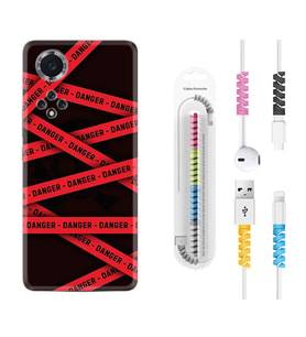 Huawei Nova Y70 Y90 Nova 9 SE  Kılıf Kablo Koruma Spiral Silikon Danger 1372