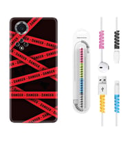 Huawei Nova Y70 Y90 Nova 9 SE  Kılıf Kablo Koruma Spiral Silikon Danger 1372