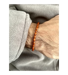 Çok Şık Unisex Bal Rengi Oval Ahşap Bileklik