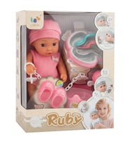 Ruby Su İçen ve Altını Islatan Eğitici Et Bebek Seti - Lazımlıklı, Biberonlu Emzikli Set