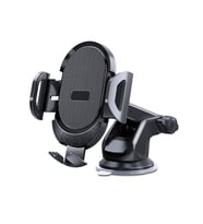 Araç İçi Telefon Tutucu Vantuzlu Teleskopik Kollu 360° Döner Cam ve Torpido Uyumlu Telefon Standı (Siyah)