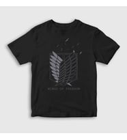 Presmono Unisex Çocuk Siyah Survey Anime Attack On Titan T-Shirt 124897tt