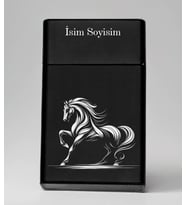At Horse Desenli Metal Tabaka – Kişiye Özel İsimli Hediyelik