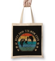 Best Shih Tzu Mom Ever Gift Mother's Day Bez Çanta Uzun Saplı