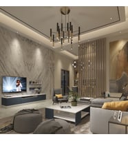 Decoraktiv Trendstyle 4S Mdf Tv Ünitesi ve Orta Sehpa 2'li Set - Beyaz Antrasit (Beyaz - Antrasit)
