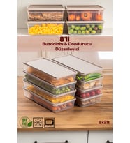 Porsima 5310 8li Buzdolabı Organizeri Mikrodalga Ve Derin Dondurucu Buzluk Bakliyat Saklama Kabı - 2lt Kapicino