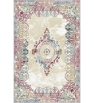 Eliana Home Baskılı, Yıkanabilir Kaymaz Taban Salon Halısı LNA1483 100x150 cm (Bej)