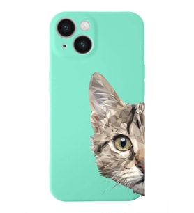 Apple iPhone 14 Plus  Lansman Kılıf Catface  Tasarımlı Altı Kapalı İçi Kadife Kaplı  Kapak (Şeffaf)