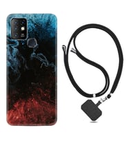 INFINIX Hot 8 9 10 11S Hot 10 Play 10T Kılıf Boyun Askılı Silikon Red Blue Black Abstact 1386