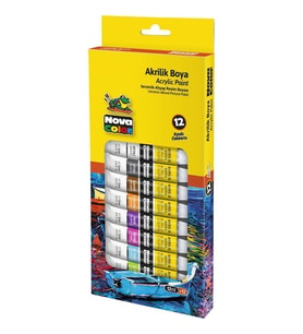 Nova Color Tüp Akrilik Boya 12 Renk 12 X 12 Ml