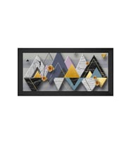Soyut Şekiller Motifli Kanvas Tablo 50 x 70 cm Siyah Çerçeve