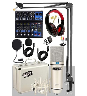 Midex Quadcast Set Cx1 Mikrofon Midex Mikser Stand Kulaklık Full
