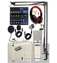 Midex Quadcast Set Cx1 Mikrofon Midex Mikser Stand Kulaklık Full