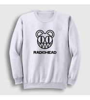 Presmono Unisex Beyaz Bear Logo Radiohead Sweatshirt 103818tt (Beyaz)