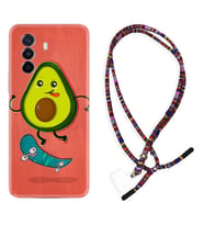 Huawei Nova Y70 Y90 Nova 9 SE  Kılıf Boyun Asklı Rasta Silikon Avokado Skate 1741