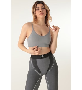 DoReMi Dikişsiz Örme Kapsız Spor Sütyeni (Gri)