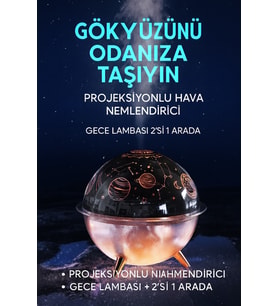 Buhar Makinası, Led Işıklı, Aroma Nemlendirici, Geyik Tasarımı, F11