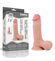 Tam Testisli Hareketli Deri Ultra Yumuşak Çift Katmanlı Penis 19.5 CM - Sliding Skin Dual Layer Dong Whole Testicle