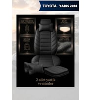 yaris 2018 Koltuk ve Kılıf uyumlu Minder Lüks Siyah Yastık 2 Minder 2 Yastık