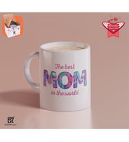 The Best Mom Dünyanın En İyi Annesi Yazılı Premium Porselen Kupa - GDTK-901028 (Beyaz)