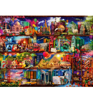 Ravensburger 2000 Parça Puzzle Kitapların Dünyası (166855) (Krem)