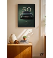 Ford Mustang Bullitt Poster, Siyah Çerçeveli Duvar Tablosu - Oto Severlere Özel Hediye