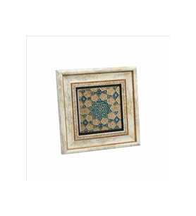 Geometrik Rumi Desen Baskılı Taş Tablo 20x20
