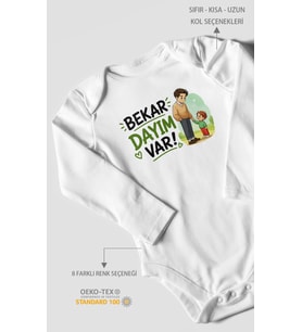 Bekar Dayım Var Uzun Kollu Bebek Body %100 Pamuk