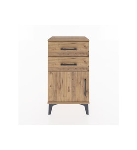 Arges Komodin Tek Raflı 2 Çekmeceli Tek Kapaklı 44x30x80 Çam-Çam