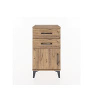 Arges Komodin Tek Raflı 2 Çekmeceli Tek Kapaklı 44x30x80 Çam-Çam