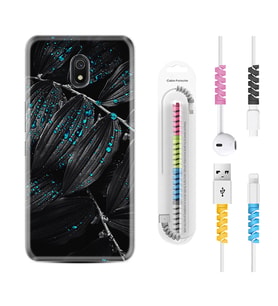 Xiaomi Redmi 8A 8 Pro 9C 9T 10C 11T Pro Kılıf Kablo Koruma Spiral Silikon Foid Green 1643