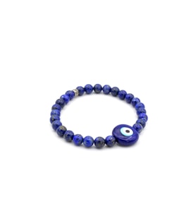 MURANO CAMI NAZAR BONCUĞU TASARIM DOĞAL LAPİS LAZULİ TAŞI BİLEKLİK