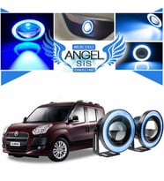 Fiat Doblo D3 Uyumlu, Universal Mercekli Led Angel Sis Farı, 76mm Buz Mavi Renk