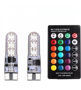 12 Led Rgb T10 Kumandalı Çakarlı Park Ampülü Carub (Çok Renkli)