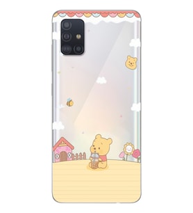 Samsung Galaxy A71 Uyumlu Winnie The Pooh Tasarımlı Şeffaf Telefon Kılıfı