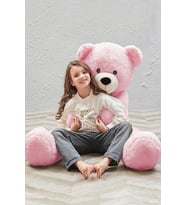 80 cm Papyonlu Peluş Ayıcık Hediyelik (Pembe)