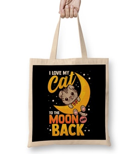 Cute I Love My Cat To The Moon And Back Bez Çanta Uzun Saplı