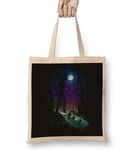 Stranger Things Stranger İn The Woods Bez Çanta Uzun Saplı