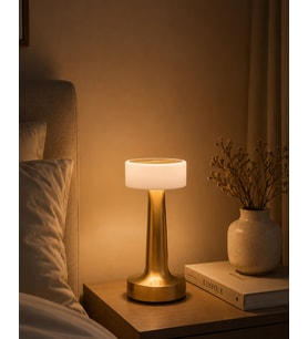 Gold Kare LED Masa Lambası Şarjlı Dimmer Kontrollü Dekoratif Işık