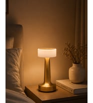 Gold Kare LED Masa Lambası Şarjlı Dimmer Kontrollü Dekoratif Işık