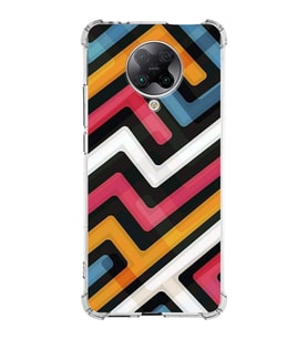 Xiaomi Poco F2 Pro Köşe Korumalı Antişok Kapak Labirent Grafiti Tasarımlı Şeffaf Silikon Kılıf