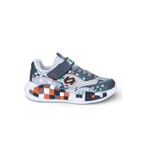 Günlük Unisex Çocuk Spor Ayakkabı Sneaker Cırtlı Rahat Hafif Konforlu Dayanıklı 03 (Füme)