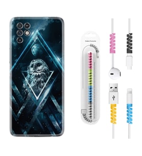 INFINIX Note 11 Pro Note 10 Hot 9 Play Kılıf Kablo Koruma Spiral Silikon Old Owl 1649