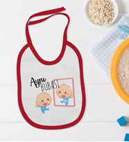 BK Kids Aynı Bubası Tasarımlı Kırmızı Bebek Mama Önlüğü-1