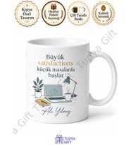 Home Office Temalı Kişiye Özel Baskılı Kupa Bardak Hediye