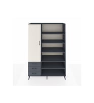 Hyperion Dolap 9 Raflı 3 Çekmeceli 3 Kapaklı 132x44x195 Antrasit-Aytaşı/Antrasit
