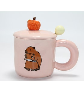 3D Capybara Desenli Porselen Kupa Bardak