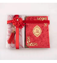 Yasin +  Seccade +  Tesbih Hediye Seti (Çanta Boy, Raşel Cilt, ŞemsLafzatullah, Kırmızı)