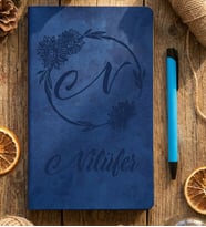 Kişiye Özel Ayçiçekli N Harfli Defter Doğum Günü Hediyesi